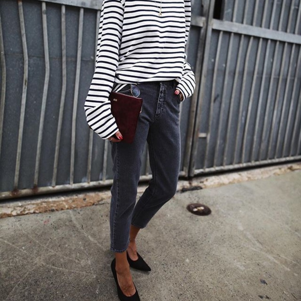 DENIM COLAB HIGH WAISTED JEAN
